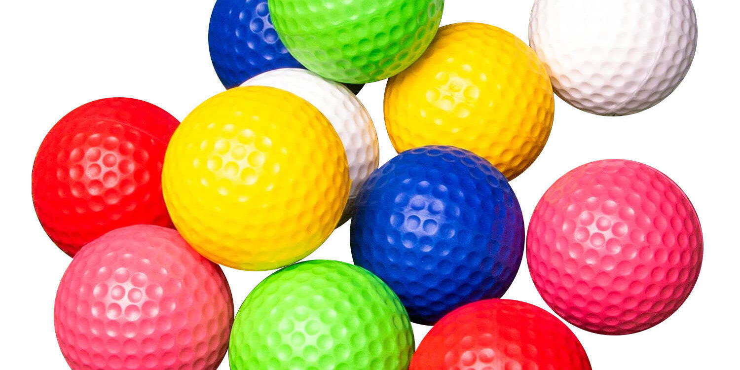 Logo Printed Piece Practice Golf Balls (1) Custom logo piece practice golf balls colorful design