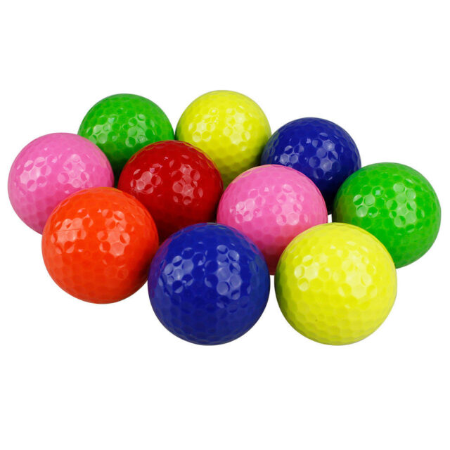 Multi-color piece practice golf balls for training use